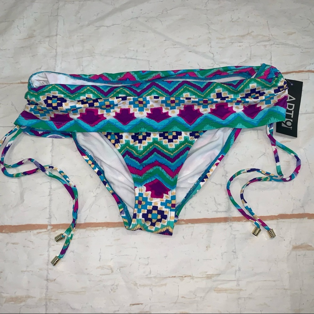 Apt 9 Bright Aztec Print Hipster Swimsuit Bikini Swim Bottom Sz M NWT MSRP $42